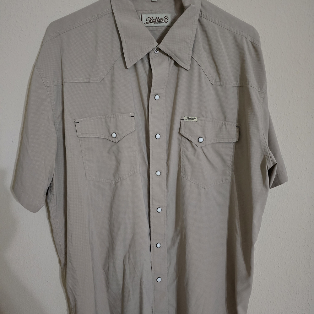 Rafter C Men's Tan Casual Button Down Shirt